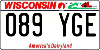 WI license plate 089YGE