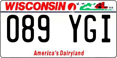 WI license plate 089YGI