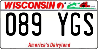 WI license plate 089YGS