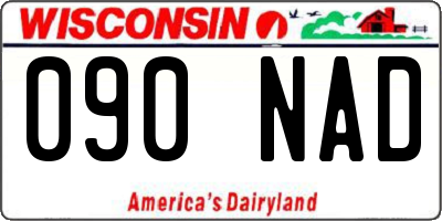 WI license plate 090NAD