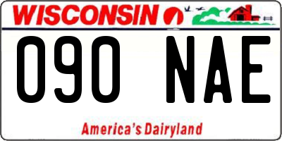 WI license plate 090NAE