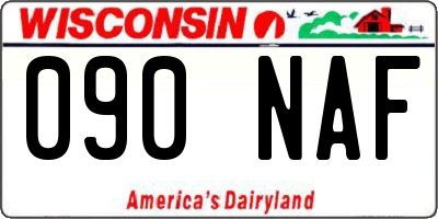WI license plate 090NAF