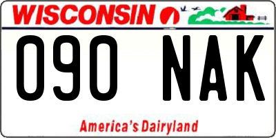 WI license plate 090NAK