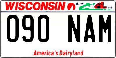 WI license plate 090NAM