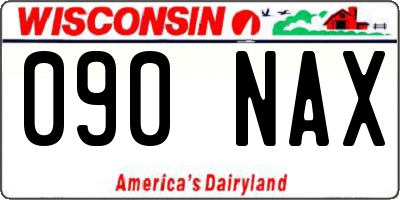 WI license plate 090NAX