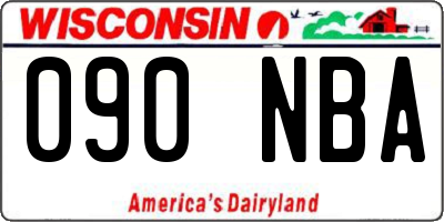 WI license plate 090NBA