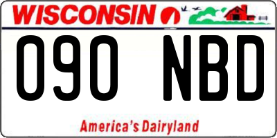 WI license plate 090NBD
