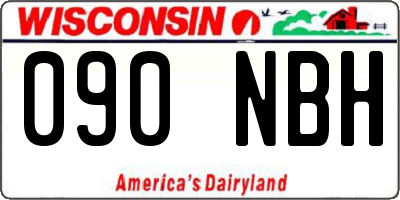 WI license plate 090NBH