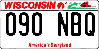 WI license plate 090NBQ