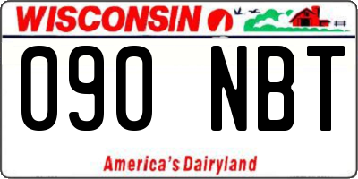 WI license plate 090NBT