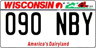 WI license plate 090NBY