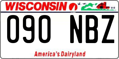WI license plate 090NBZ