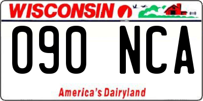 WI license plate 090NCA