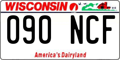 WI license plate 090NCF