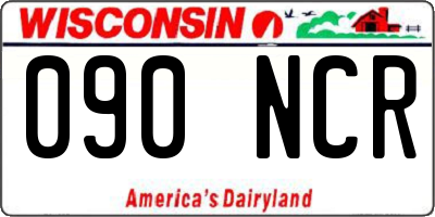 WI license plate 090NCR