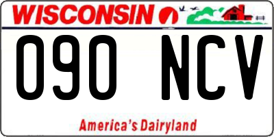 WI license plate 090NCV