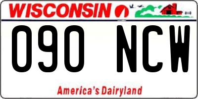 WI license plate 090NCW
