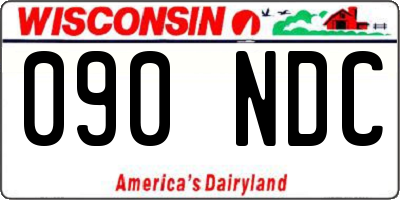 WI license plate 090NDC