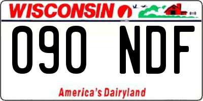 WI license plate 090NDF