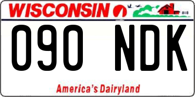 WI license plate 090NDK