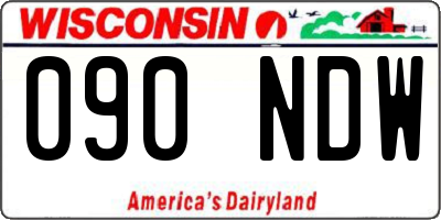 WI license plate 090NDW