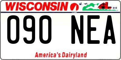 WI license plate 090NEA