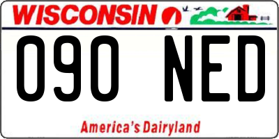 WI license plate 090NED