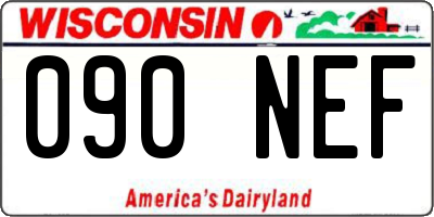 WI license plate 090NEF