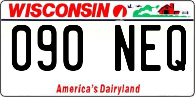 WI license plate 090NEQ