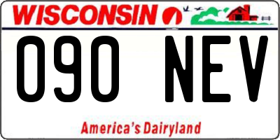 WI license plate 090NEV