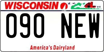 WI license plate 090NEW