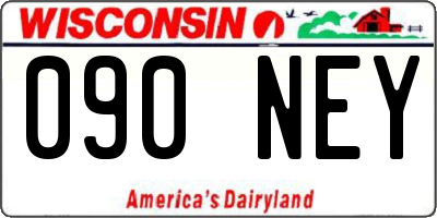 WI license plate 090NEY