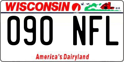 WI license plate 090NFL