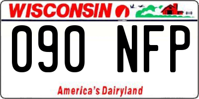 WI license plate 090NFP