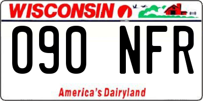 WI license plate 090NFR