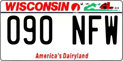 WI license plate 090NFW
