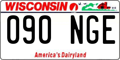 WI license plate 090NGE