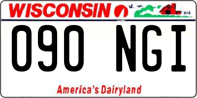 WI license plate 090NGI
