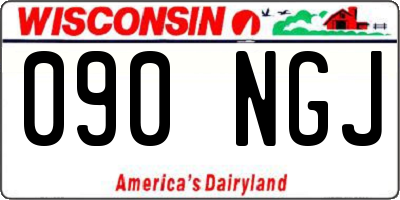 WI license plate 090NGJ