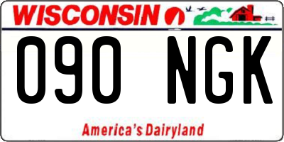 WI license plate 090NGK