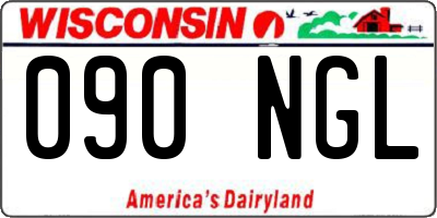 WI license plate 090NGL