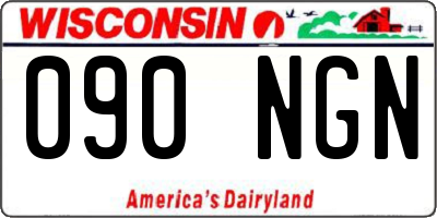 WI license plate 090NGN