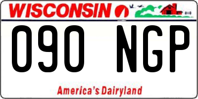 WI license plate 090NGP
