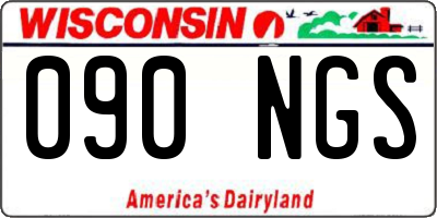 WI license plate 090NGS