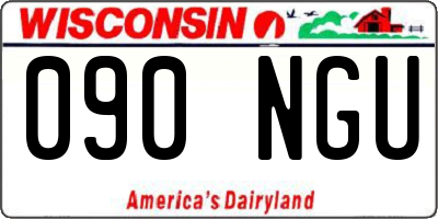 WI license plate 090NGU