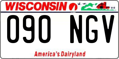 WI license plate 090NGV