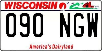 WI license plate 090NGW