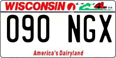 WI license plate 090NGX