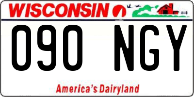 WI license plate 090NGY