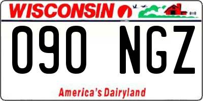 WI license plate 090NGZ